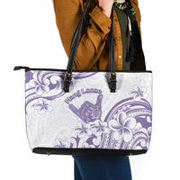 Aloha Hawaii Shaka Leather Tote Bag Hang Loose Purple Version - Polynesian Pride