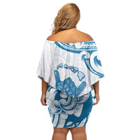 Aloha Hawaii Shaka Family Matching Off Shoulder Short Dress and Hawaiian Shirt Hang Loose Blue Version DT05 - Polynesian Pride