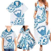 Aloha Hawaii Shaka Family Matching Summer Maxi Dress and Hawaiian Shirt Hang Loose Blue Version DT05 - Polynesian Pride