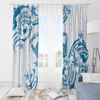 Aloha Hawaii Shaka Window Curtain Hang Loose Blue Version - Polynesian Pride
