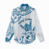 Aloha Hawaii Shaka Women Casual Shirt Hang Loose Blue Version - Polynesian Pride