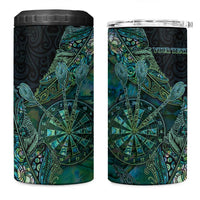 Personalised New Zealand Dart 4 in 1 Can Cooler Tumbler Maori Fern With Paua Shell DT05 One Size: 16 oz Green - Polynesian Pride