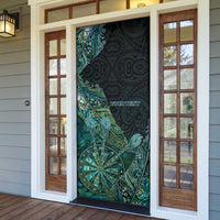 Personalised New Zealand Dart Door Cover Maori Fern With Paua Shell DT05 - Polynesian Pride