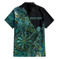 Personalised New Zealand Dart Family Matching Off Shoulder Short Dress and Hawaiian Shirt Maori Fern With Paua Shell DT05 - Polynesian Pride