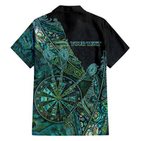 Personalised New Zealand Dart Family Matching Short Sleeve Bodycon Dress and Hawaiian Shirt Maori Fern With Paua Shell DT05 - Polynesian Pride