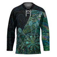 Personalised New Zealand Dart Hockey Jersey Maori Fern With Paua Shell DT05 Unisex Green - Polynesian Pride