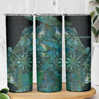 Personalised New Zealand Dart Skinny Tumbler Maori Fern With Paua Shell DT05 - Polynesian Pride
