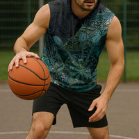 Personalised New Zealand Dart Sleeveless Hoodie Maori Fern With Paua Shell DT05 - Polynesian Pride
