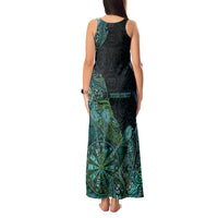 Personalised New Zealand Dart Tank Maxi Dress Maori Fern With Paua Shell DT05 - Polynesian Pride