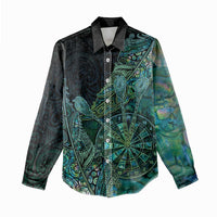 Personalised New Zealand Dart Women Casual Shirt Maori Fern With Paua Shell - Polynesian Pride