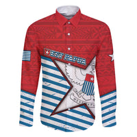 West Papua Morning Star Family Matching Mermaid Dress and Hawaiian Shirt One People One Soul DT05 Dad's Shirt - Long Sleeve Red - Polynesian Pride