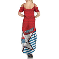 West Papua Morning Star Family Matching Summer Maxi Dress and Hawaiian Shirt One People One Soul DT05 - Polynesian Pride