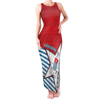 West Papua Morning Star Family Matching Tank Maxi Dress and Hawaiian Shirt One People One Soul DT05 Mom's Dress Red - Polynesian Pride