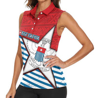 West Papua Morning Star Women Sleeveless Polo Shirt One People One Soul DT05 - Polynesian Pride