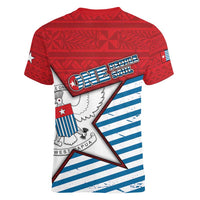 West Papua Morning Star Women V-Neck T-Shirt One People One Soul DT05 - Polynesian Pride
