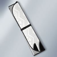 New Zealand Football Auto Sun Shade Silver Fern Maori Pattern Monochrome