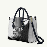 New Zealand Football Leather Bag Silver Fern Maori Pattern Monochrome