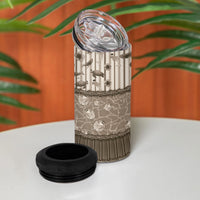 Hawaii Christmas In July 4 in 1 Can Cooler Tumbler Beige Mele Kalikimaka Sea Animals DT05 - Polynesian Pride