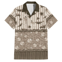 Hawaii Christmas In July Family Matching Short Sleeve Bodycon Dress and Hawaiian Shirt Beige Mele Kalikimaka Sea Animals DT05 Dad's Shirt - Short Sleeve Beige - Polynesian Pride