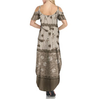 Hawaii Christmas In July Summer Maxi Dress Beige Mele Kalikimaka Sea Animals DT05 - Polynesian Pride