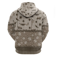 Hawaii Christmas In July Zip Hoodie Beige Mele Kalikimaka Sea Animals DT05 - Polynesian Pride