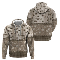 Hawaii Christmas In July Zip Hoodie Beige Mele Kalikimaka Sea Animals DT05 - Polynesian Pride