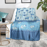 Hawaii Christmas In July Blanket Sky Blue Mele Kalikimaka Sea Animals