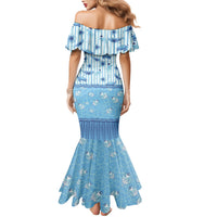 Hawaii Christmas In July Family Matching Mermaid Dress and Hawaiian Shirt Sky Blue Mele Kalikimaka Sea Animals DT05 - Polynesian Pride