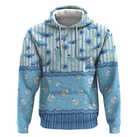 Hawaii Christmas In July Hoodie Sky Blue Mele Kalikimaka Sea Animals