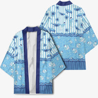 Hawaii Christmas In July Kimono Sky Blue Mele Kalikimaka Sea Animals