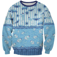 Hawaii Christmas In July Sweatshirt Sky Blue Mele Kalikimaka Sea Animals