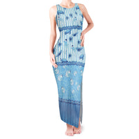 Hawaii Christmas In July Tank Maxi Dress Sky Blue Mele Kalikimaka Sea Animals DT05 Women Blue - Polynesian Pride