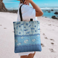 Hawaii Christmas In July Tote Bag Sky Blue Mele Kalikimaka Sea Animals