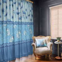 Hawaii Christmas In July Window Curtain Sky Blue Mele Kalikimaka Sea Animals