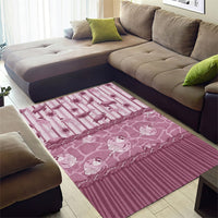 Hawaii Christmas In July Area Rug Dusty Pink Mele Kalikimaka Sea Animals