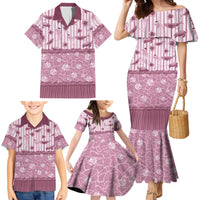 Hawaii Christmas In July Family Matching Mermaid Dress and Hawaiian Shirt Dusty Pink Mele Kalikimaka Sea Animals DT05 - Polynesian Pride