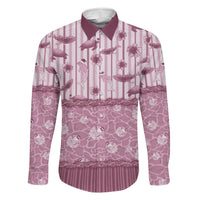 Hawaii Christmas In July Family Matching Off The Shoulder Long Sleeve Dress and Hawaiian Shirt Dusty Pink Mele Kalikimaka Sea Animals DT05 Dad's Shirt - Long Sleeve Pink - Polynesian Pride