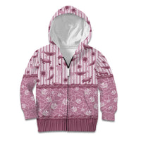 Hawaii Christmas In July Kid Hoodie Dusty Pink Mele Kalikimaka Sea Animals DT05 Zip Hoodie Pink - Polynesian Pride