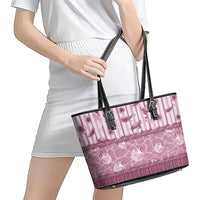 Hawaii Christmas In July Leather Tote Bag Dusty Pink Mele Kalikimaka Sea Animals DT05 - Polynesian Pride