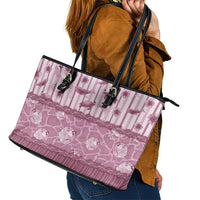 Hawaii Christmas In July Leather Tote Bag Dusty Pink Mele Kalikimaka Sea Animals DT05 - Polynesian Pride