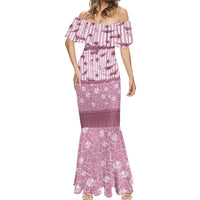 Hawaii Christmas In July Mermaid Dress Dusty Pink Mele Kalikimaka Sea Animals DT05 - Polynesian Pride