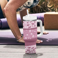 Hawaii Christmas In July Tumbler With Handle Dusty Pink Mele Kalikimaka Sea Animals DT05 - Polynesian Pride