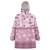 Hawaii Christmas In July Wearable Blanket Hoodie Dusty Pink Mele Kalikimaka Sea Animals DT05 One Size Pink - Polynesian Pride