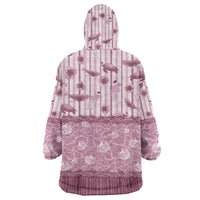 Hawaii Christmas In July Wearable Blanket Hoodie Dusty Pink Mele Kalikimaka Sea Animals DT05 - Polynesian Pride