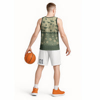 Hawaii Christmas In July Basketball Jersey Olive Green Mele Kalikimaka Sea Animals DT05 - Polynesian Pride