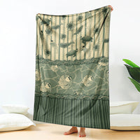 Hawaii Christmas In July Blanket Olive Green Mele Kalikimaka Sea Animals