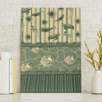 Hawaii Christmas In July Canvas Wall Art Olive Green Mele Kalikimaka Sea Animals