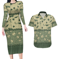 Hawaii Christmas In July Couples Matching Long Sleeve Bodycon Dress and Hawaiian Shirt Olive Green Mele Kalikimaka Sea Animals DT05 Green - Polynesian Pride