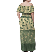 Hawaii Christmas In July Family Matching Off Shoulder Maxi Dress and Hawaiian Shirt Olive Green Mele Kalikimaka Sea Animals DT05 - Polynesian Pride