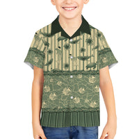 Hawaii Christmas In July Family Matching Summer Maxi Dress and Hawaiian Shirt Olive Green Mele Kalikimaka Sea Animals DT05 Son's Shirt Green - Polynesian Pride